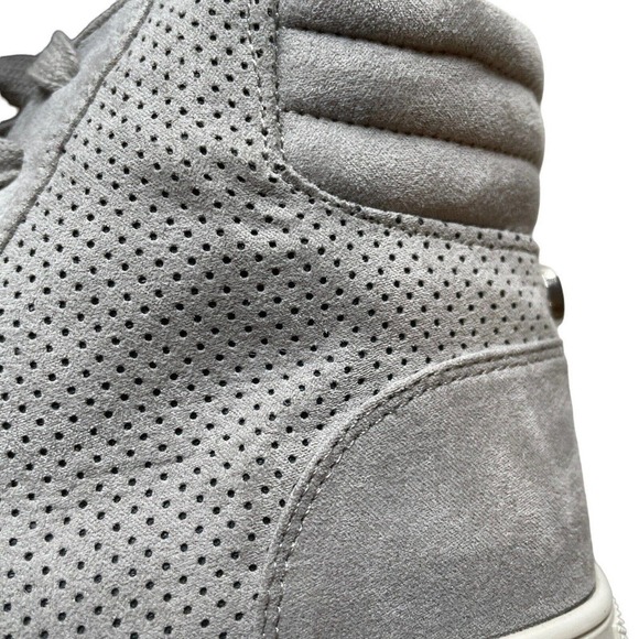 Steve Madden Gray Suede high top lace up side zip womens tennis shoes size 6.5 - Picture 6 of 16